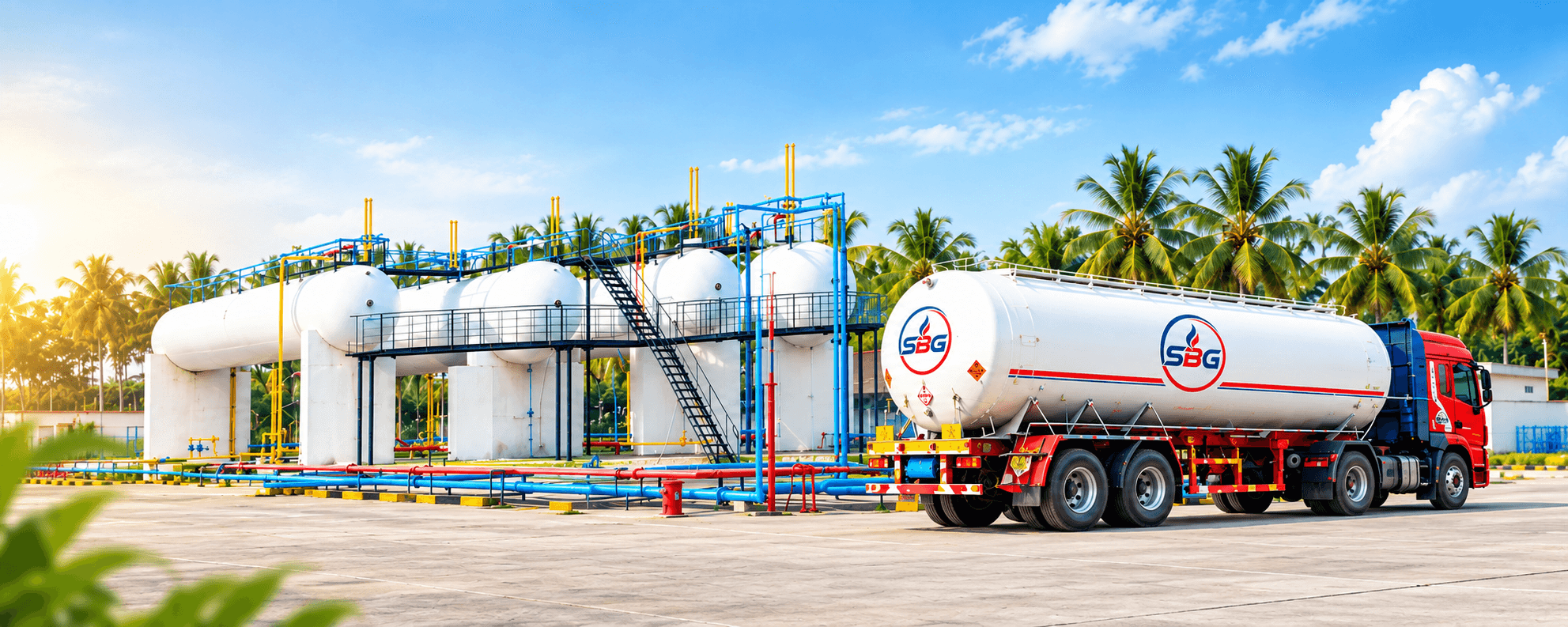 Cylinder yard and bottling plant operated by Sri Balaji Gas Bottling Company